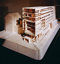 A 3-D model of the news building