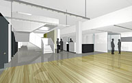 A 3-D rendering of the inside of the building
