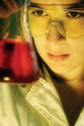 A student with a beaker