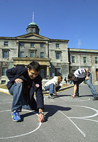 Primary season just wrapped up south of the border, the Conservatives are set to choose a new leader within weeks, and with rumours of a springtime election in Canada it seems the whole world has ballots on the brain. Democracy is alive and well at McGill, too. Here, SSMU presidential candidate Saeed Fotuhi (fourth year, History, left) takes his message to the street with the help of Karen Therrien (third year, Honours Accounting) and Nima Alizadeh (second year, Commerce).