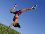 Woman doing a handstand