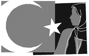 Illustration of woman with headscarf