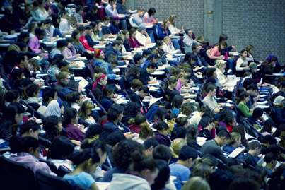A packed lecture hall