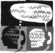 Illustration of a telephone conversation
