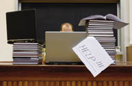 Teacher at desk