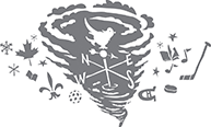 Illustration of McGill and Montreal symbols being swept up in a hurrricane