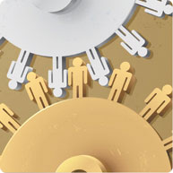 Illustration of people in gears