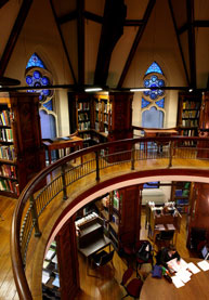 Pleasant scenery makes for pleasant studying in the Islamic Studies Library's Octagon Room.