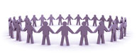 Illustration of a community of cutout figures