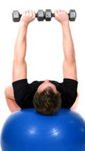 Man on exercise ball