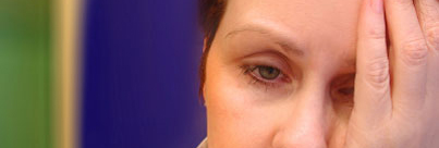 Woman with migraine