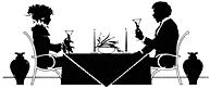 Illustration of romantic dinner